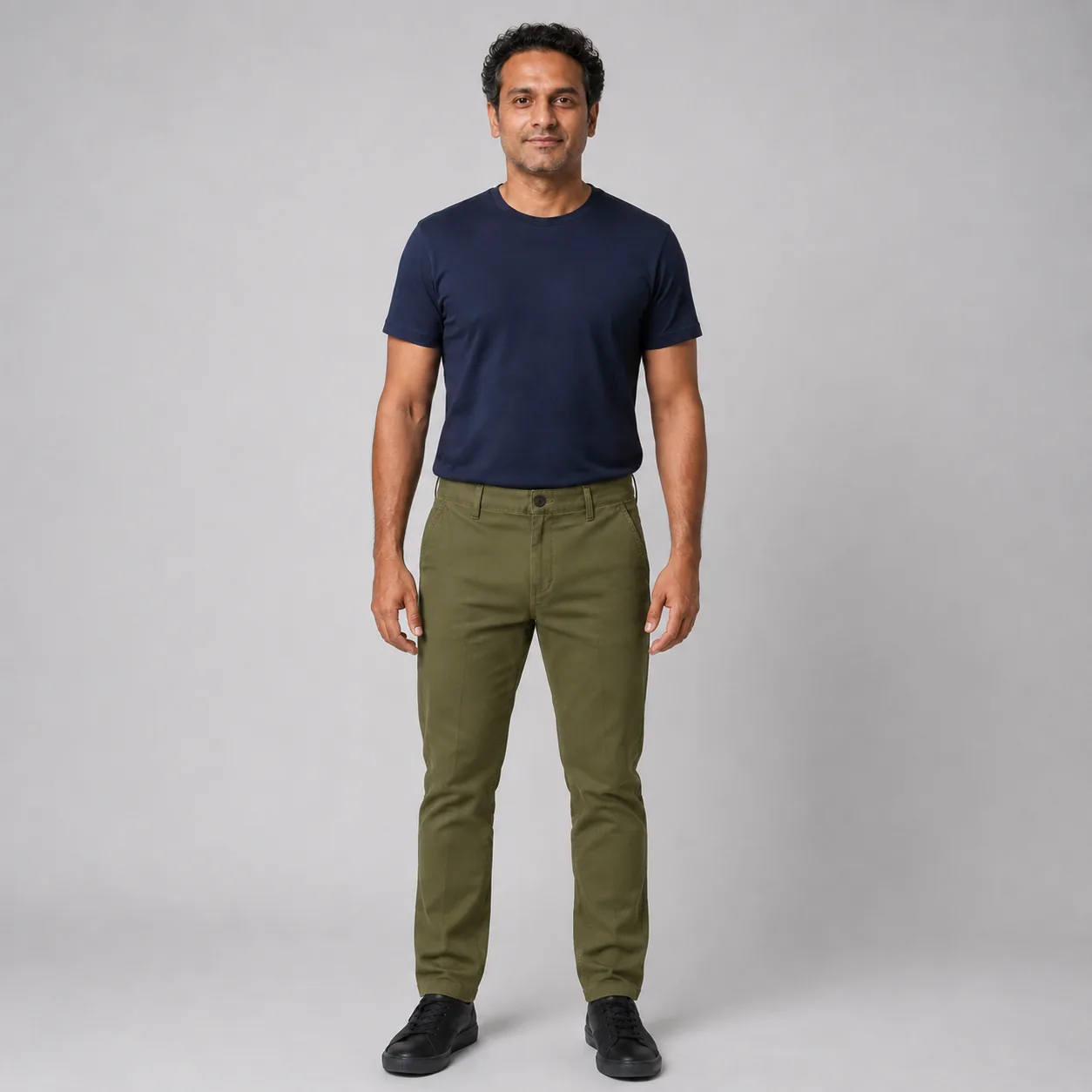 AI-generated FitPreview example with chinos